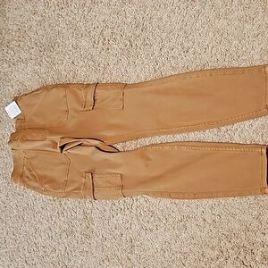 Spanx Stretch Twill Ankle Cargo Pants In Honey Glow